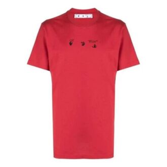 SS21 Shorts à manches courtes avec imprimé Arrows, rouge