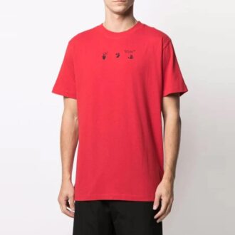 SS21 Shorts à manches courtes avec imprimé Arrows, rouge