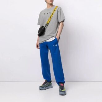 SS21 Stripe Bundle Feet Pantalon de sport long coupe ample bleu