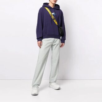 SS21 Sweat ample à capuche et lacets, imprimé violet