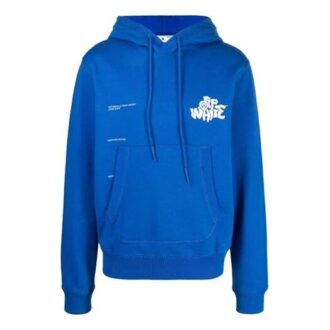 SS21 Sweat à cordon ajustable ample avec imprimé alphabétique et logo, bleu