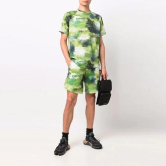 SS21 T-shirt ample à manches courtes imprimé alphabet tie-dye vert