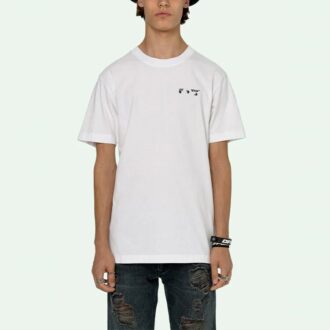 SS21 T-shirt à col rond et manches courtes avec logo, blanc