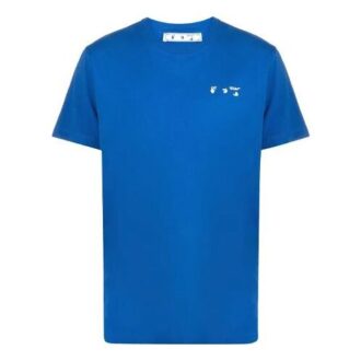 SS21 T-shirt à col rond et manches courtes avec logo sur la poitrine, version standard, bleu
