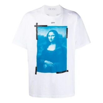 SS21 T-shirt à col rond et manches courtes imprimé, blanc