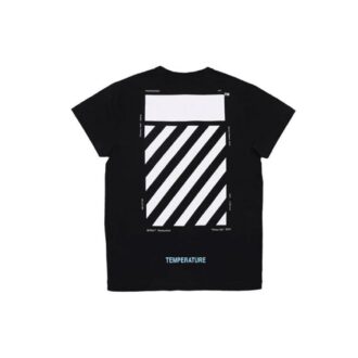 SS21 T-shirt à col rond et Shorts en coton imprimé rayures, version noire