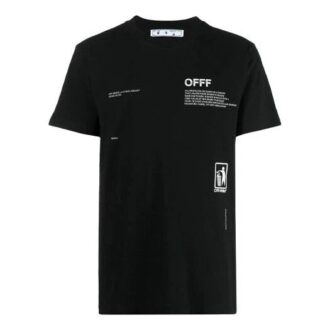 SS21 T-shirt à col rond imprimé Arrows, manches courtes, version standard, noir