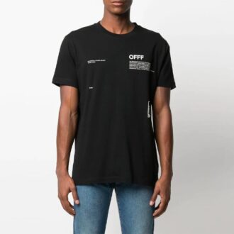 SS21 T-shirt à col rond imprimé Arrows, manches courtes, version standard, noir
