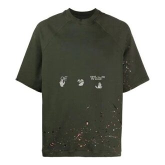 SS21 T-shirt à manches courtes ample avec logo, vert