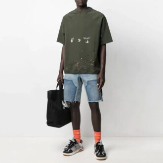 SS21 T-shirt à manches courtes ample avec logo, vert