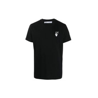 SS21 T-shirt à manches courtes en coton avec motif flèche et logo, noir