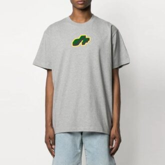 SS21 T-shirt à manches courtes et logo, coupe ample, gris