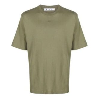 SS21 T-shirt à manches courtes slim fit avec imprimé flèche en caoutchouc, vert