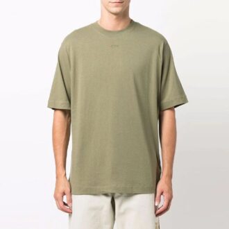 SS21 T-shirt à manches courtes slim fit avec imprimé flèche en caoutchouc, vert