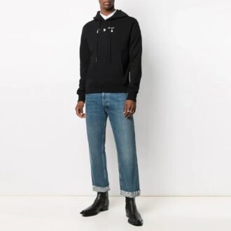 SS21 T-shirt à manches longues imprimé pour homme, noir