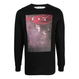 SS21 T-shirt à manches longues noir avec logo imprimé