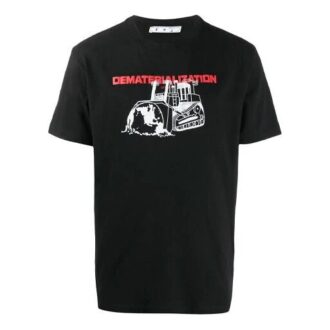 SS21 T-shirt noir à col rond et imprimé, Shorts, manches courtes