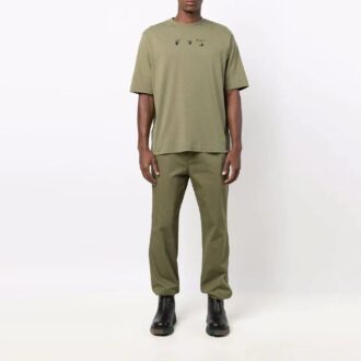 SS21 T-shirt vert à manches courtes avec logo « Arrow » imprimé, version standard