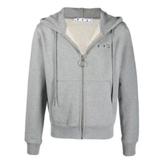 SS21 Version slim à fermeture éclair brodée d&rsquo;une flèche, gris