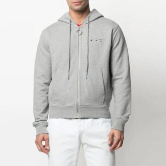 SS21 Version slim à fermeture éclair brodée d&rsquo;une flèche, gris