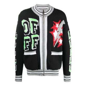 SS21 Veste cardigan à motif et fermeture éclair, noir