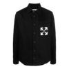 SS22 Chemise en Denim à manches longues avec motif logo Arrows, noir