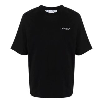 SS22 Imprimé col rond Shorts manches courtes coupe ample noir