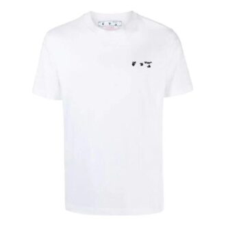 SS22 Pull à col rond et manches courtes avec logo imprimé, version blanche