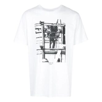 SS22 T-shirt blanc à manches courtes et col rond avec imprimé Arrows