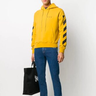 Sweat à capuche avec applique flèche pour homme, jaune