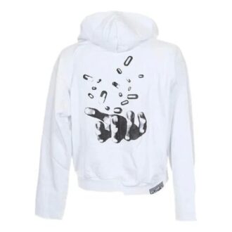 Sweat à capuche avec applique unisexe blanc
