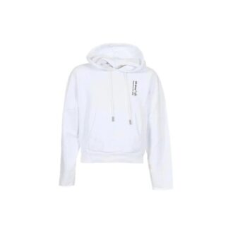 Sweat à capuche avec applique unisexe blanc