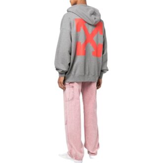 Sweat à capuche avec slogan imprimé « Gris »