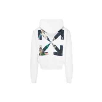 Sweat à capuche Caravaggio Painting Over, blanc et noir, FW20, pour homme, avec logo