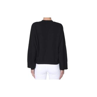 Sweat à capuche à col rond Off-White noir avec logo noir