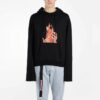 Off-White Hommes Imprimé flammes Noir