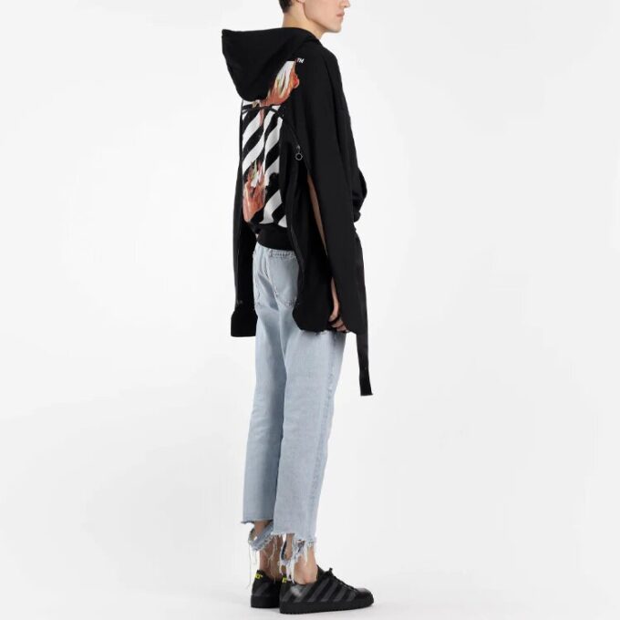 Off-White Hommes Imprimé flammes Noir