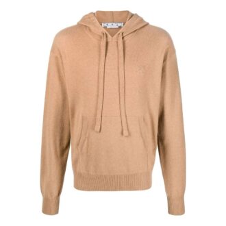 Sweat à capuche en cachemire avec logo brodé