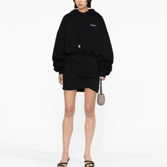 Sweat à capuche en coton brodé du logo Off-White « Noir »