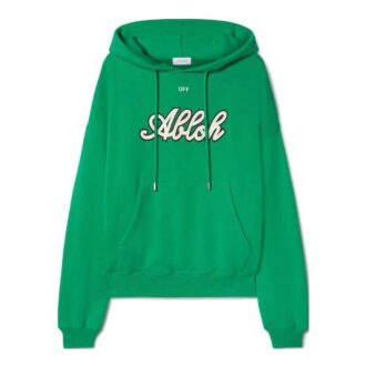 Sweat à capuche en coton imprimé « College Green »