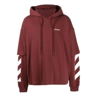 Sweat à capuche en coton à manches diagonales