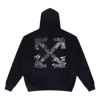 Sweat à capuche en molleton French Terry « Black » avec motif flèche et éclaboussures de peinture
