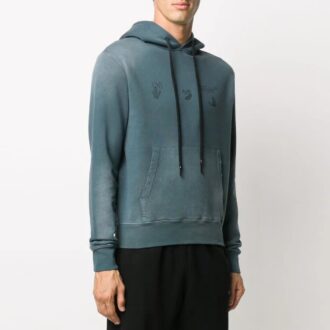 Sweat à capuche FW20 avec appliqué délavé Vert
