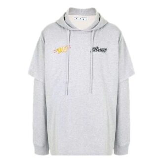 Sweat à capuche FW20 Pivo avec logo Flash appliqué pour homme, gris
