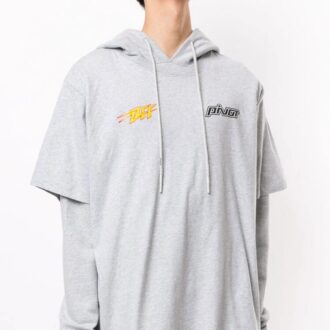 Sweat à capuche FW20 Pivo avec logo Flash appliqué pour homme, gris