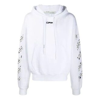 Sweat à capuche imprimé Arrows pour homme, blanc