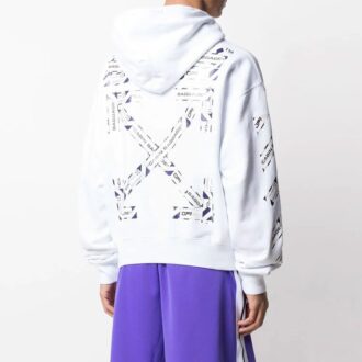 Sweat à capuche imprimé Arrows pour homme, blanc