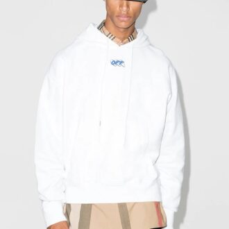 Sweat à capuche Mirko First Logo pour homme, blanc