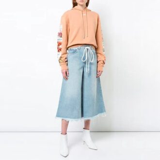 Sweat à capuche Off-White Flowers Printing, coupe ample, rose et rouge