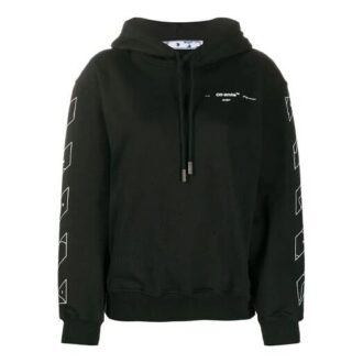 Sweat à capuche Off-White à imprimé, coupe ample, noir